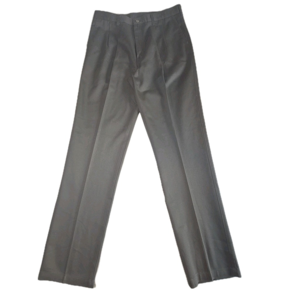 WRANGLER Riata Pants Mens 35 x 34 Gray Cotton Pleated Front Western